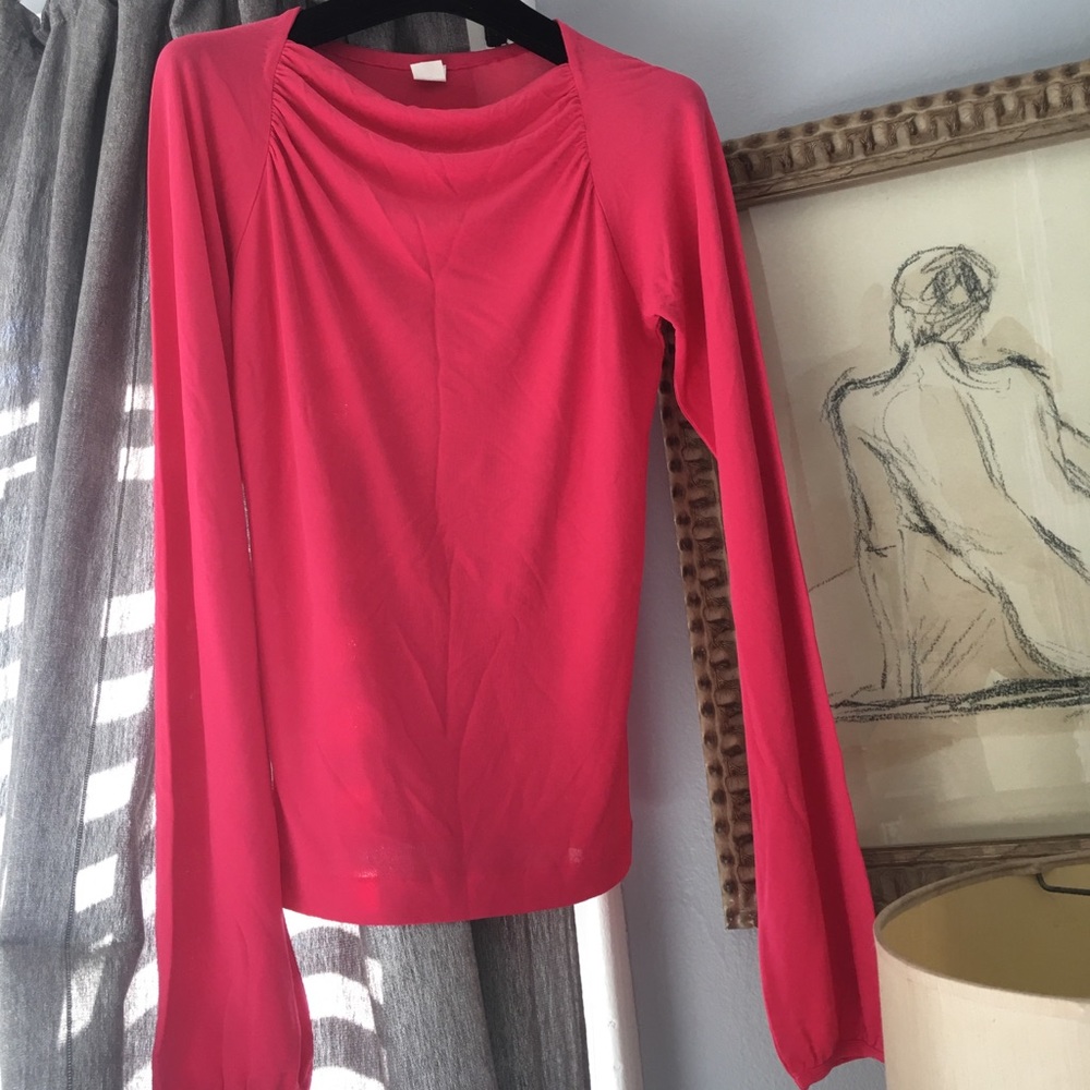 Donna Karan Pink Long Sleeve Blouse